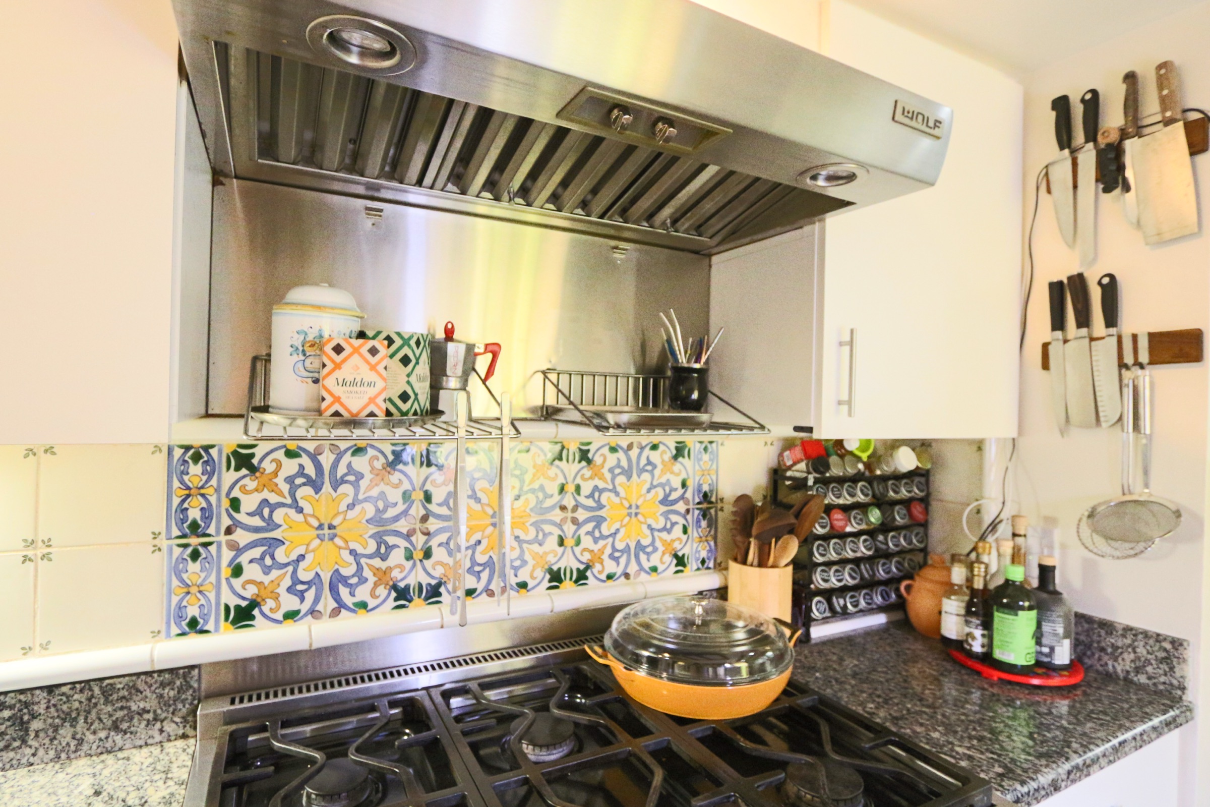 The kitchen range and prep area in Sprout Kitchen — where the ingredient work happens